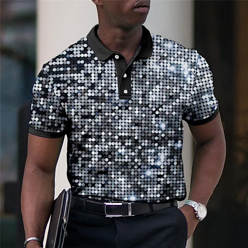 

Splendid Polo T-Shirt For Men Golf Wear 3d Print Lapel Short Sleeve Tee Fashion High Quality Men's Polo Tops Casual Clothing