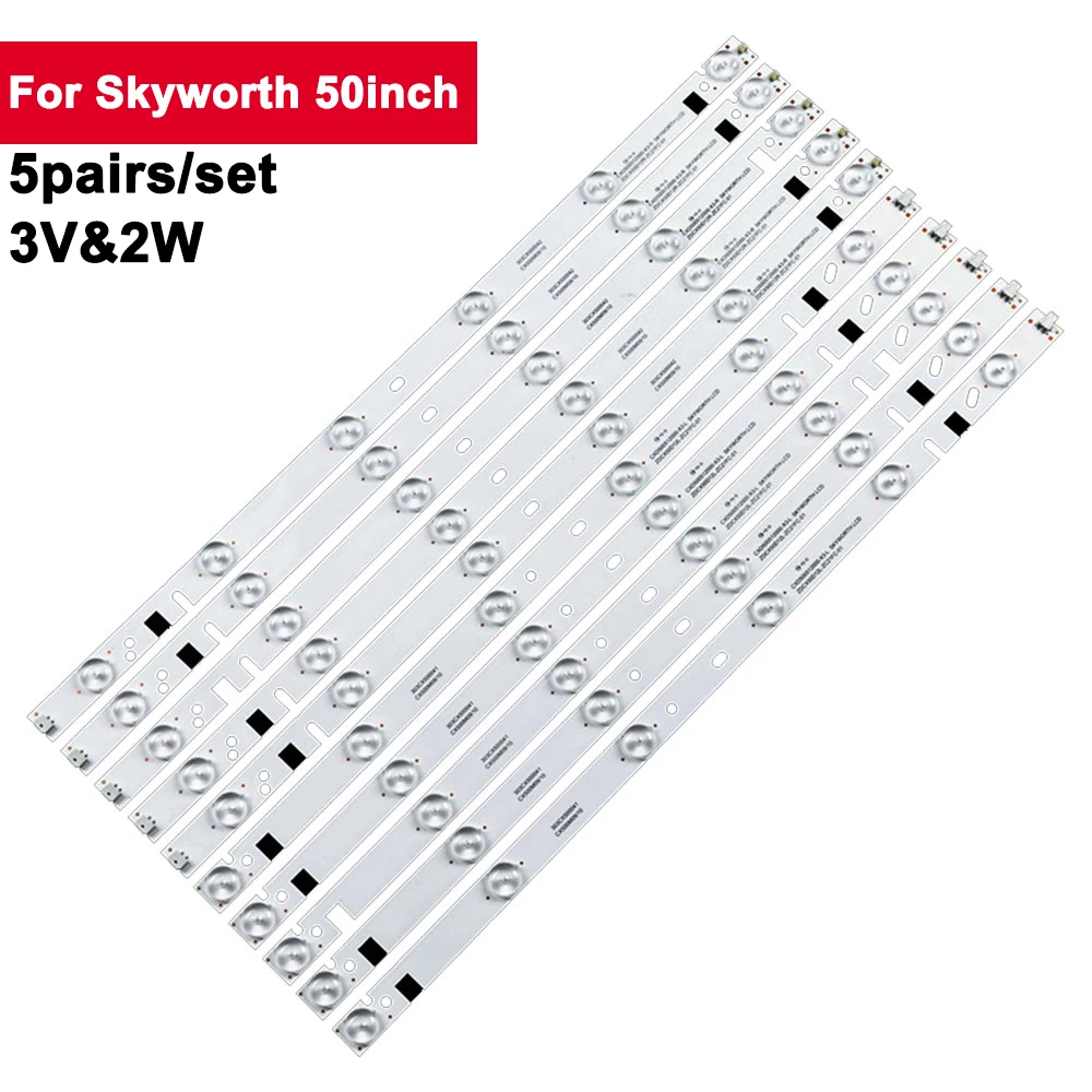 5Pairs/Set 3V 2W LED Backlight TV Repair For Skyworth 50inch ZDCX50D12L-ZC21FC-01 ZDCX50D12 CX500DLFDM 50BRD3 ST-5040 ZDCX50D12