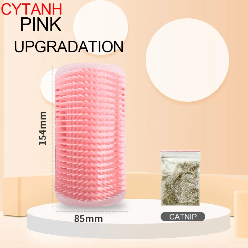 

Cat Self Groomer with Catnip Soft Pet Cats Wall Corner Massage Cat Comb Brush Rubs The Face with A Tickling Comb Grooming Supply