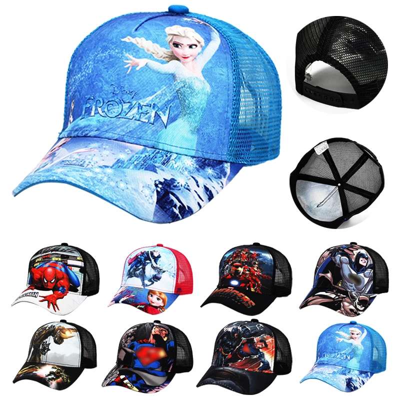 Бейсболка с героями Диснея Марвел Детская сетчатая шапка мультяшная Холодное