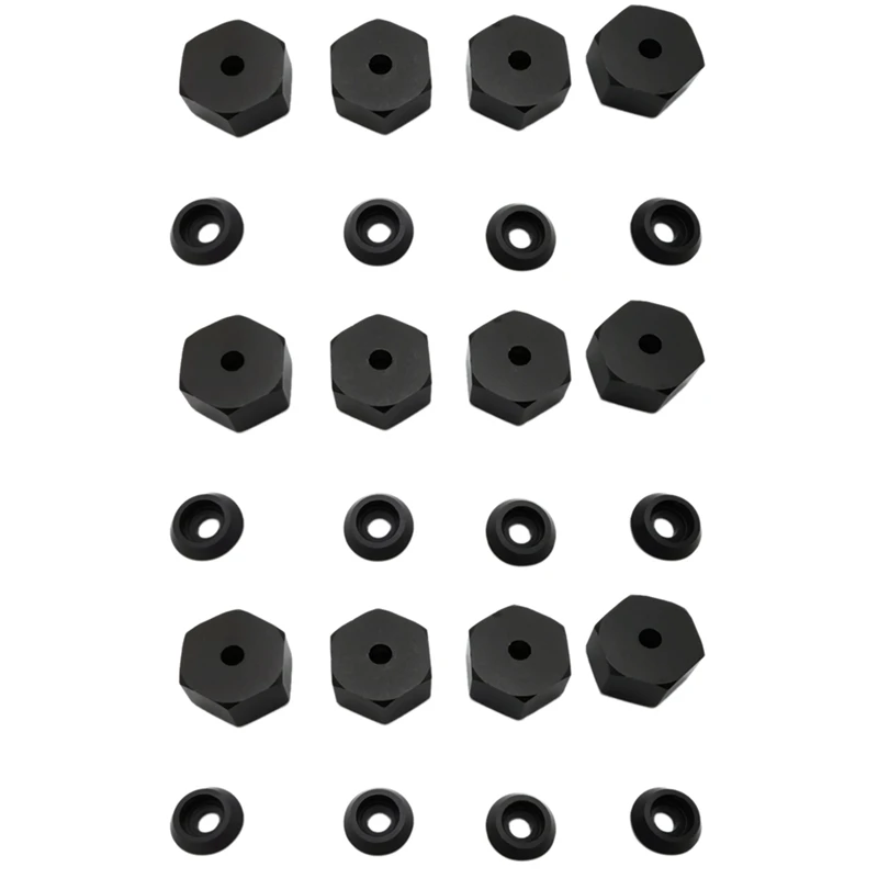 

12PCS 5mm to 12mm Metal Combiner Wheel Hub Hex Adapter for WPL D12 C24 C34 B24 B36 MN D90 D99 RC Car Upgrade Parts,Black