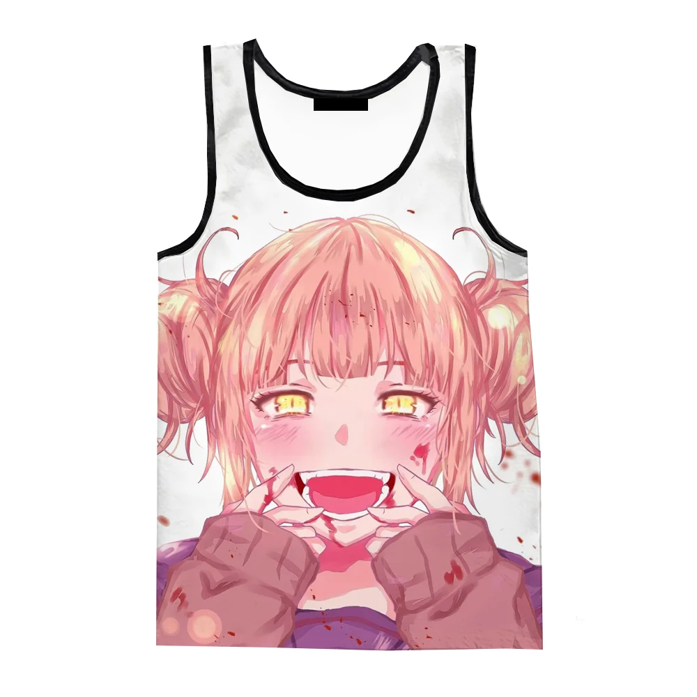 

2023 Anime Girls Himiko Toga 3D Printed Tank Tops Oversized Tops Men's Clothing Spring Harajuku Streetwear Sleeveless Shirts
