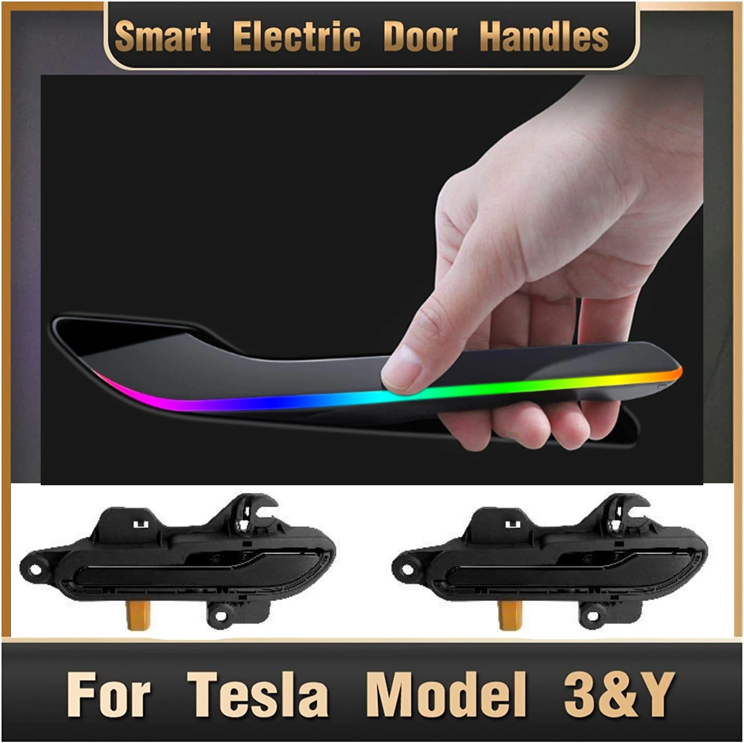

Smart Electric Luminous Colorful Automatically Open Door Handle OTA Upgrade Suitable for Tesla Model 3 Model Y 2016-2022