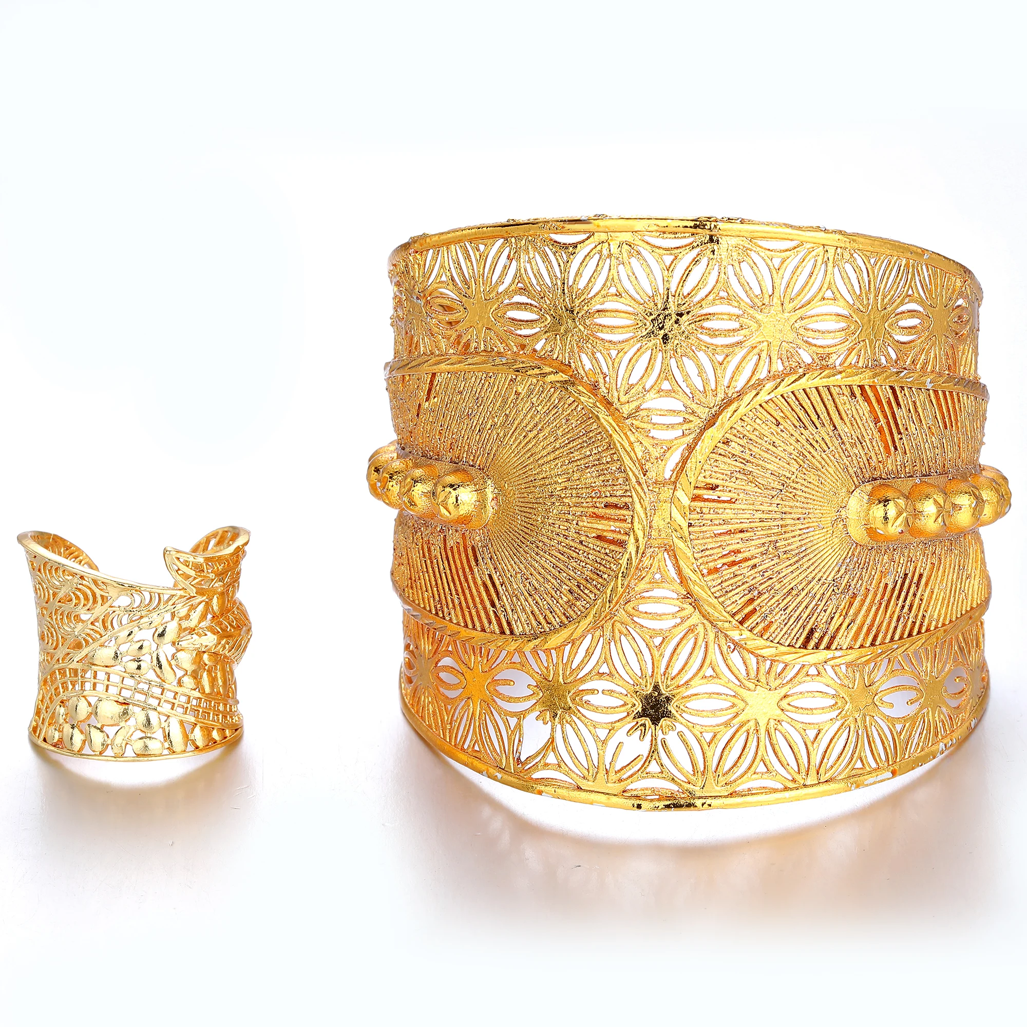 

Luxury 24K Dubai France Female Big Gold Color Bangles For Women Bride Bangles Wedding Bracelet Bijoux Africaine Dubai
