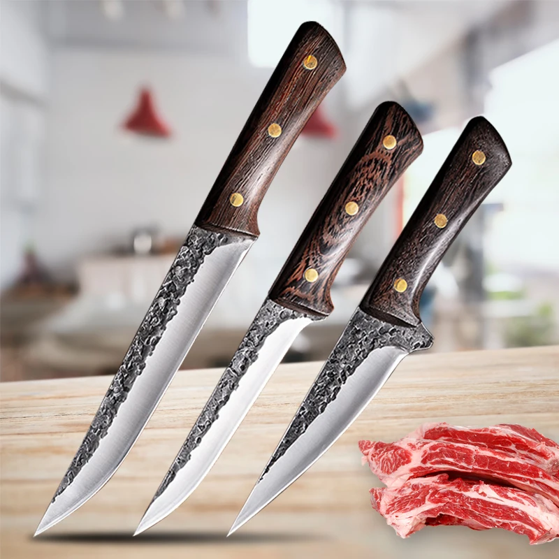 

Stainless Steel Meat Cleaver Forged Slaughter Boning Knife Pig and Lamb Special Knife Manual Butcher Knife