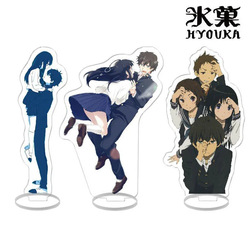 Anime Hyouka Action Figures Houtarou Eru Satoshi Mayaka Character Hyouka Acrylic Stand Models Desk Decor Standing Sign Fans Gift