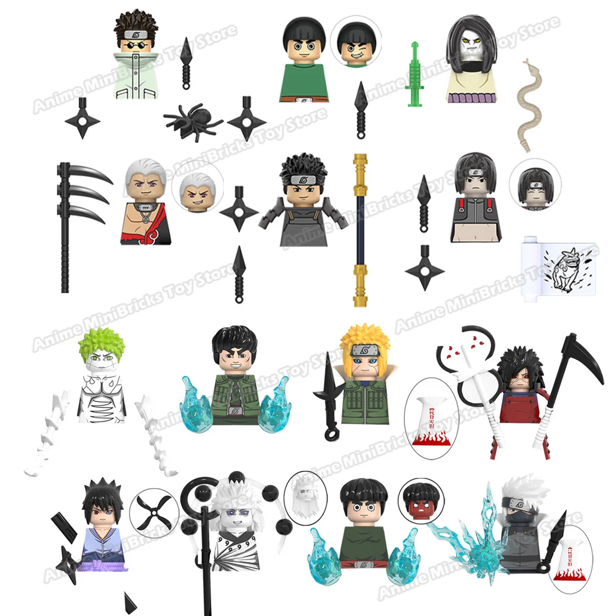 

Naruto Blocks Building Blocks Madara Sasuke Kakashi Minato Children Toy Mini Action Figures Toys Assemble Kids Birthday Gifts
