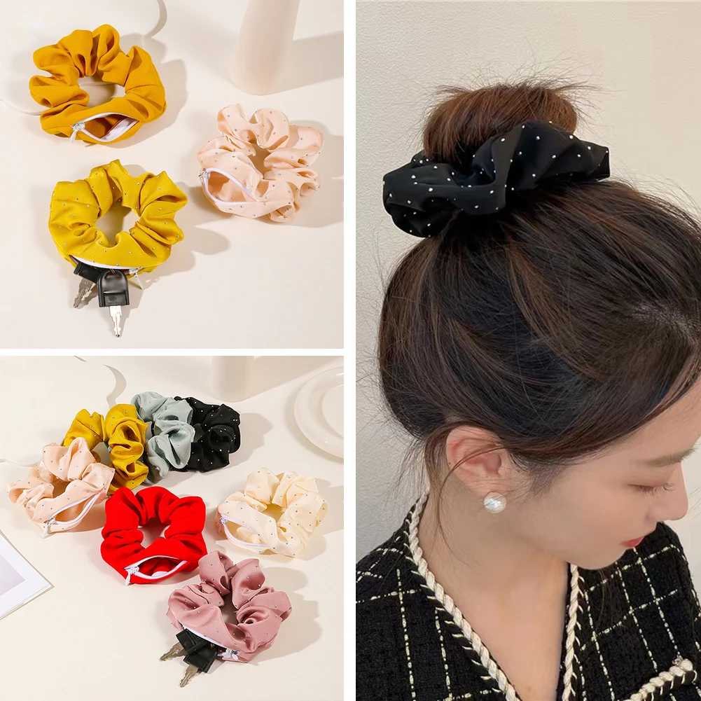 

Аксессуары для волос для женщин, миниатюрная сумка для хранения ключей, сумка для хранения головных уборов, завязок для волос на молнии, мод...