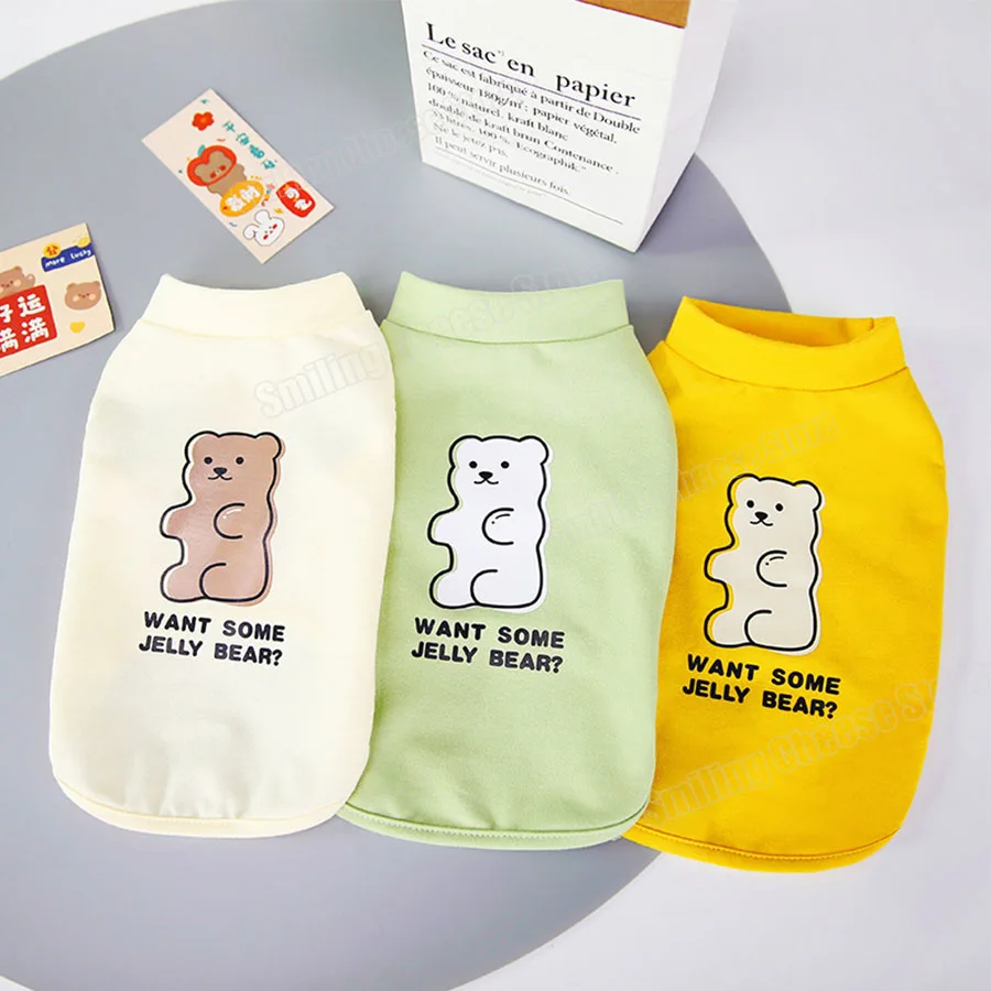 

Spring Summer Jelly Bear Dog Shirt for Pet Poodle Pug Pomeranian Bichon Chihuahua Cat Rabbit Clothes Small Middle Sized