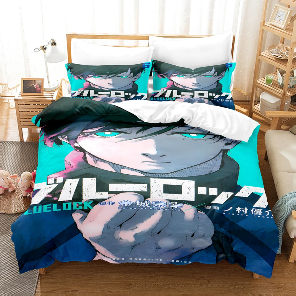 

Комплект постельного белья Blue Lock, комплект пододеяльников в стиле аниме с наволочками, комплект пододеяльников King Queen Twin, двойной размер для подростков