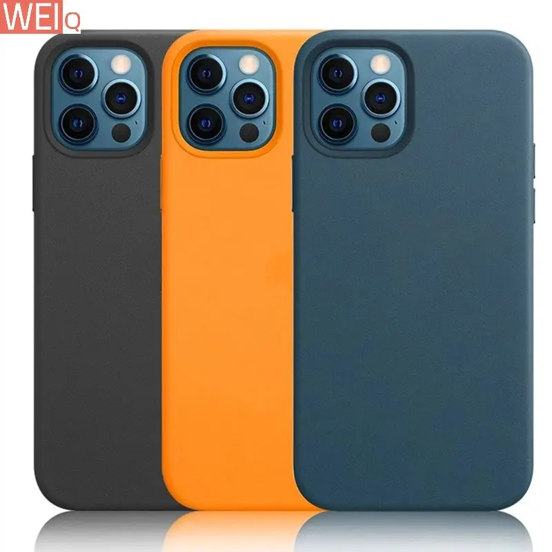 

Original Leather Magnet Case For Magsaf* Cover For iPhone 14 13 Pro Max 12 Mini 14 Plus Wireless Charging Drop Protect Covers