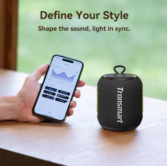 Фото Для портативной Bluetooth-колонки Tronsmart T8 Mini, 16 Вт, водонепроницаемая по стандарту IPX7, с объемным звучанием 360° °   Звуковое устройство с 20-часовой автономной работой для велопрогулок на открытом воздухе №4