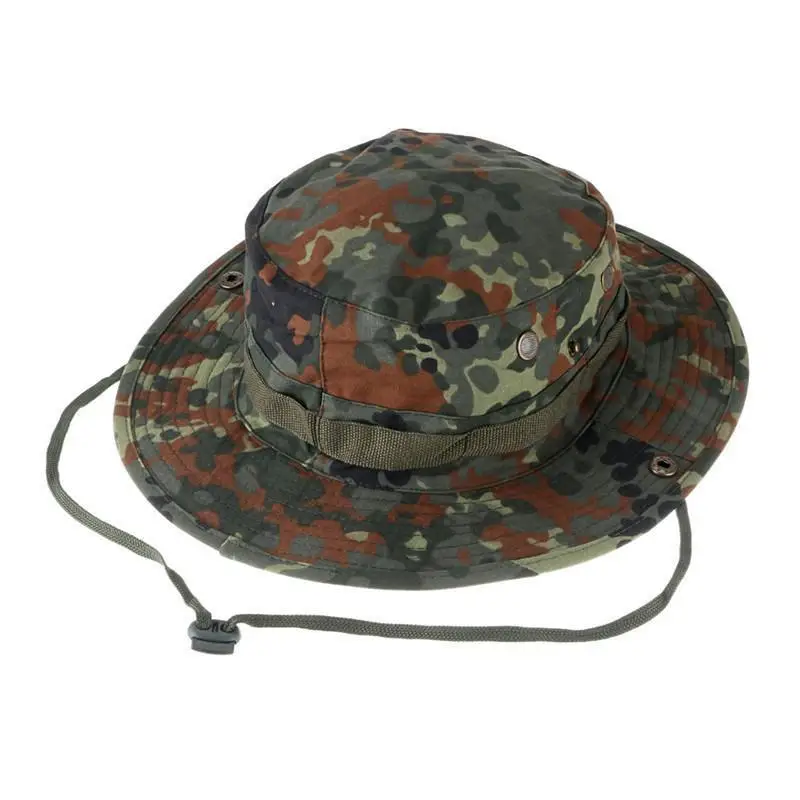 Camouflage Military Boonie Hat Tactical Ripstop Combat Caps Wide Brim Bucket Hat