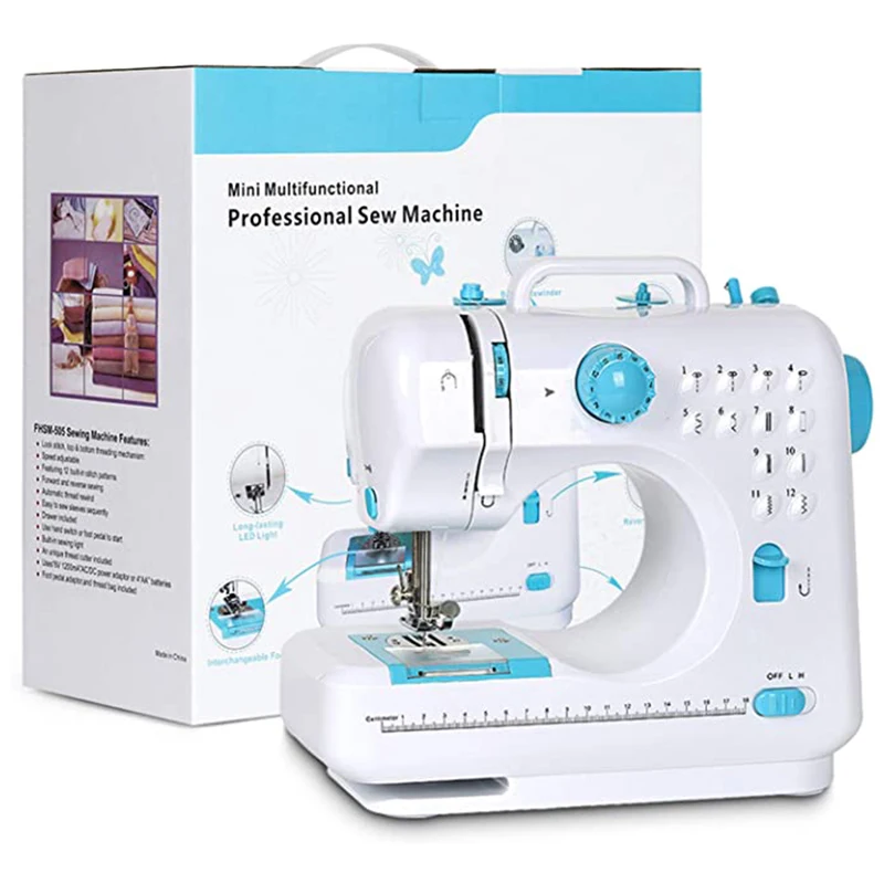 

US Free Shipping NEX NX-BSM505B Mechanical Portable Sewing Machine with Two Speed Control, Double Thread, 12 Pre-Set Stitches