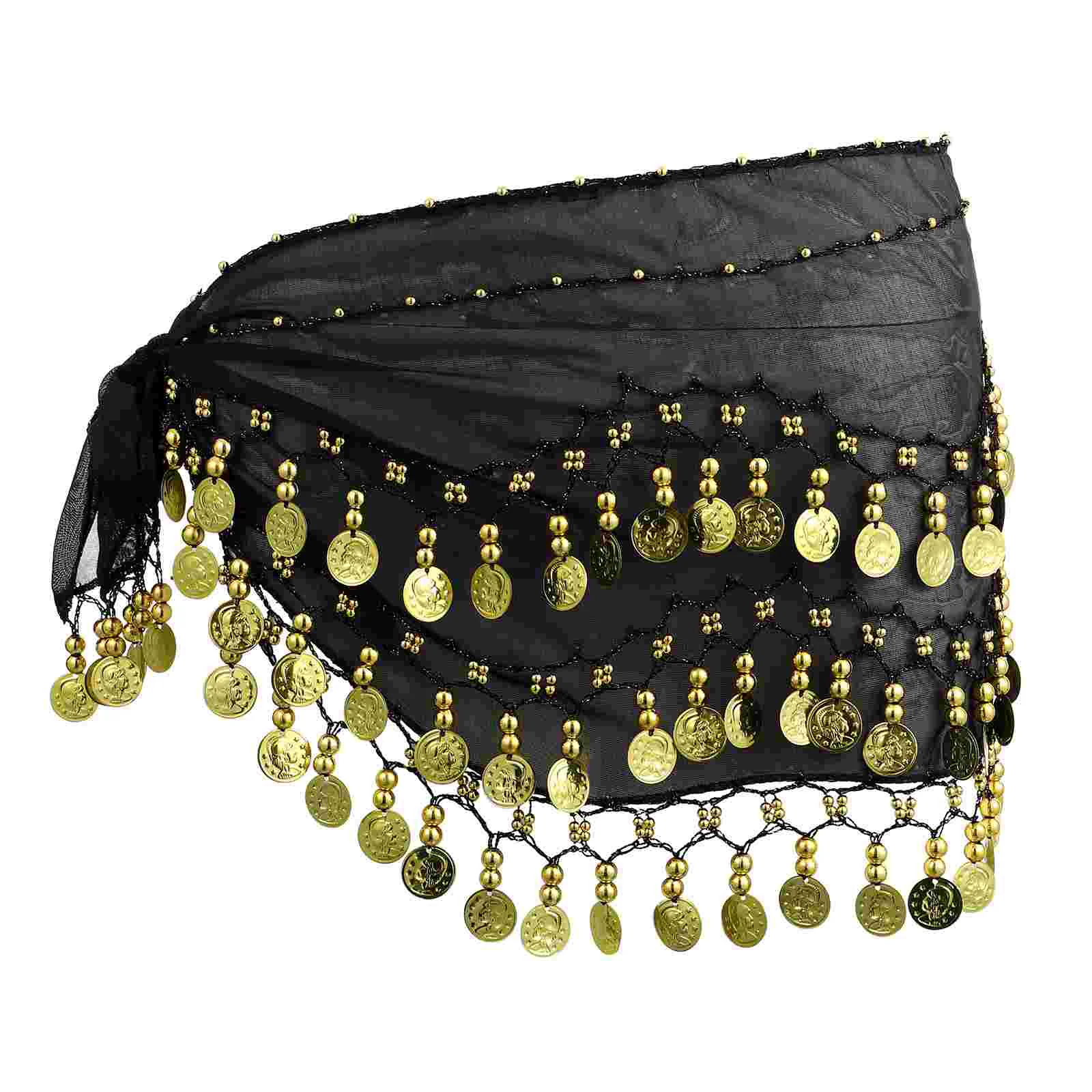 

1pc Belly Dance Hip Scarf Waist Chain Skirt Chiffon Belly Dance Hip Skirt Coins Belly Dancer Outfit