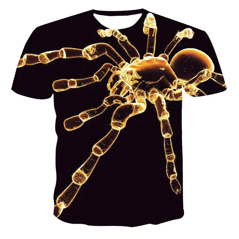

Camiseta de cuello redondo para hombre y mujer, camisa de manga corta con estampado 3D de star spider, de alta calidad, a la mod