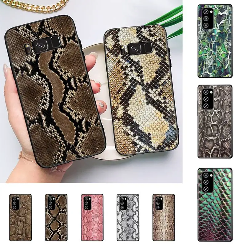 

FHNBLJ Snake Skin Phone Case for Samsung S20 lite S21 S10 S9 plus for Redmi Note8 9pro for Huawei Y6 cover