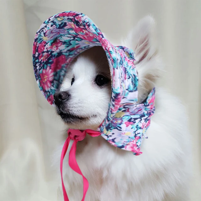 Pet Dog Cat Hat Retro Floral Summer Pet 