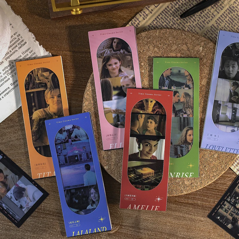 

Dimi 7Pcs/pack Time Cinema Movie Series Material Paper Retro Film Diary Planner Decor Scrapbooking DIY Journal Vintage Memo Pad