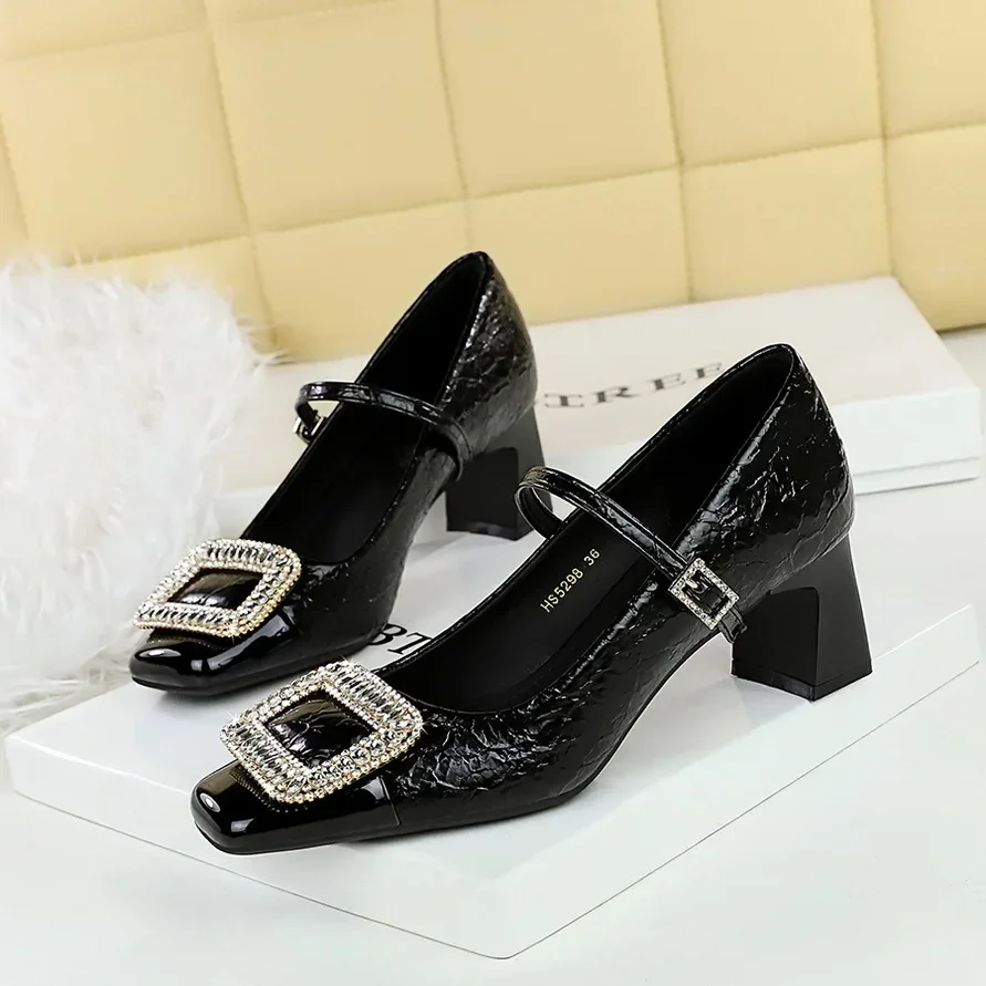 BIGTREE/женская обувь женские туфли-лодочки с металлической пряжкой элегантные на