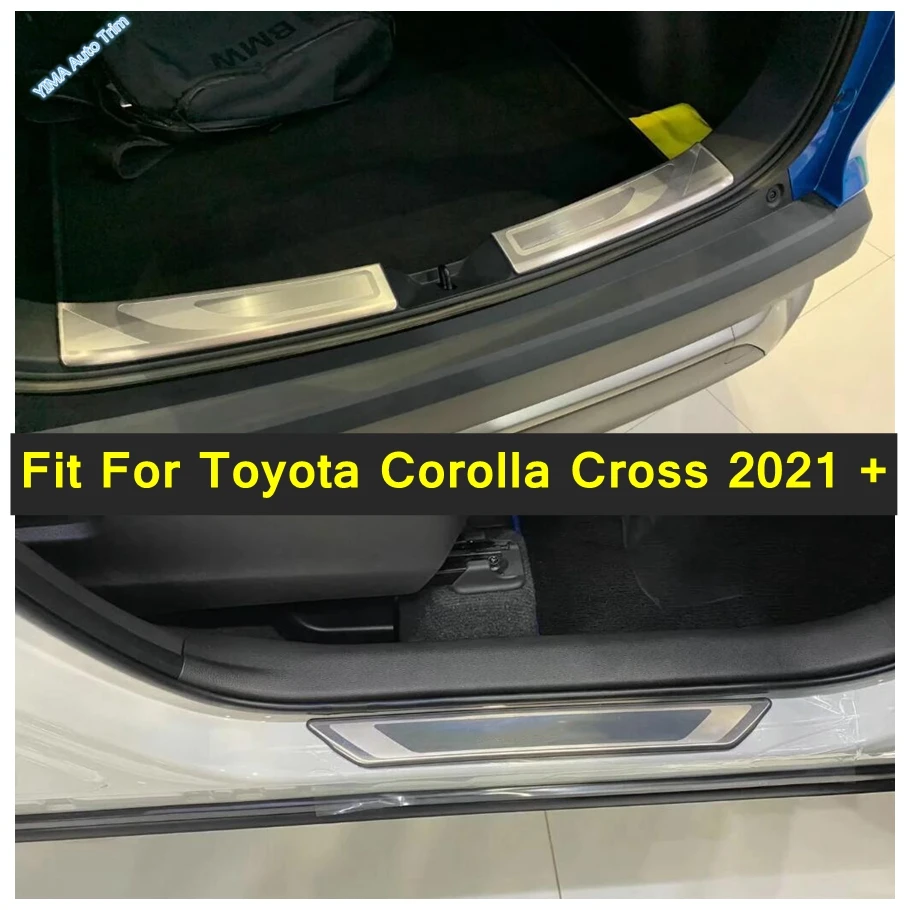 

Rear Bumper Trunk Door Inner Sill Protector Plate Scuff Pedal Threshold Cover Trim For Toyota Corolla Cross 2021 2022 Interior