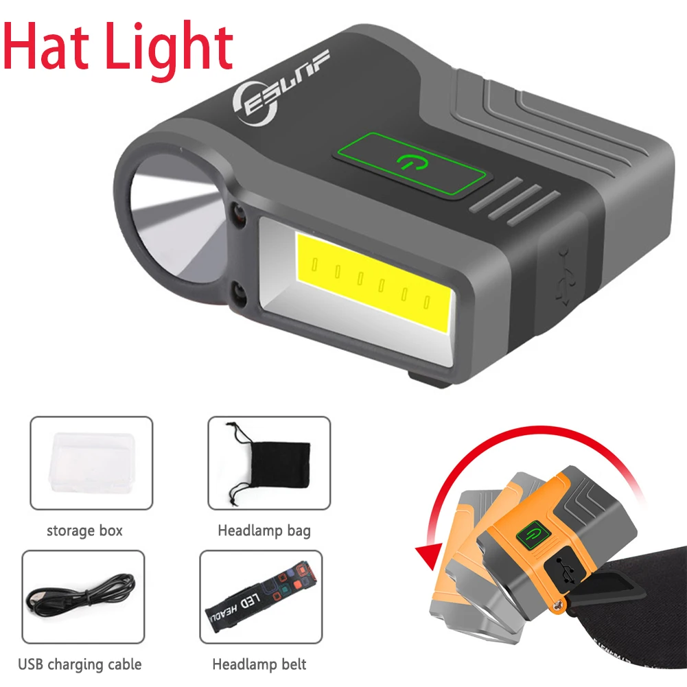 

Портативный Головной фонарь для кепки, светодиодный водонепроницаемый Головной фонарь с зажимом для бейсболки, лампы для головных уборов с...