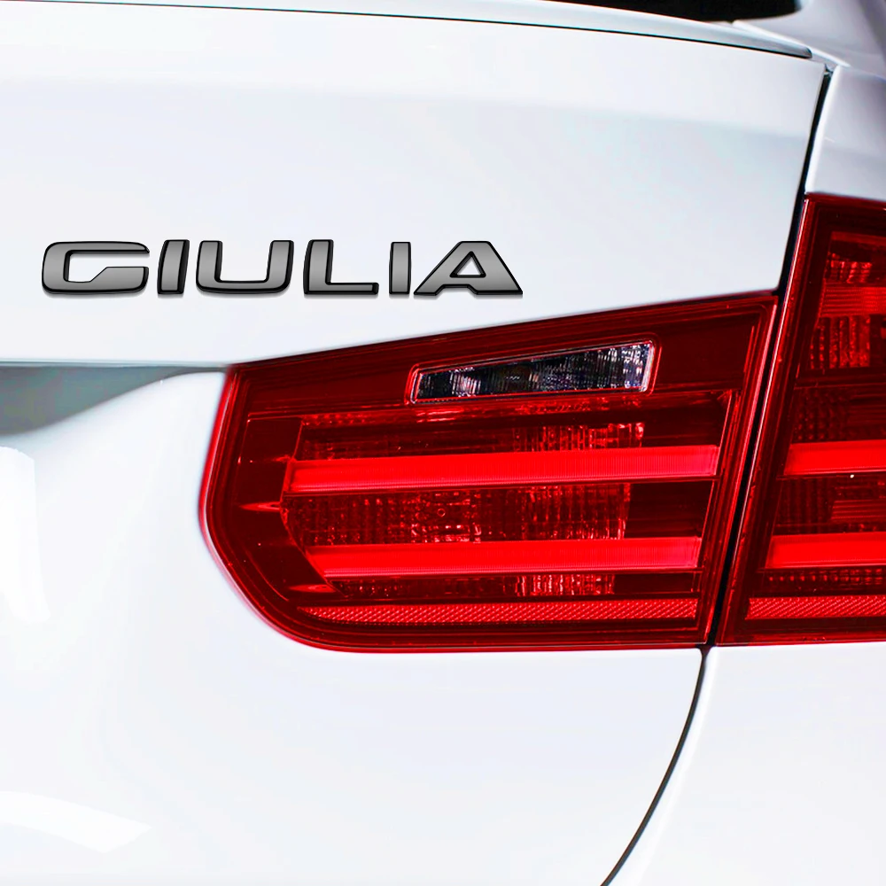 

Car Tailgate Trunk Badge Sticker GIULIA Emblem Letters Sticker For Alfa Romeo Giulia Nameplate Label Sticker Car Accessories