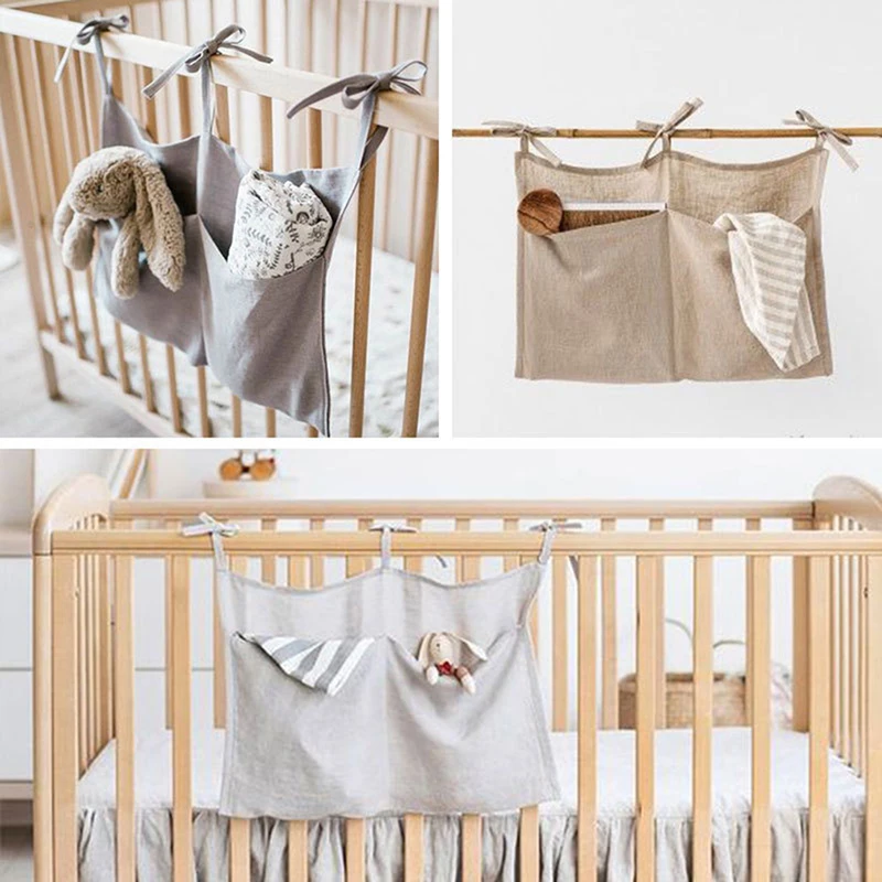 

Baby Cot Bed Crib Organizer Rooms Nursery Hanging Toy Storage Bag Multi-Function Diaper Pocket For Newborn Crib Bedding Set