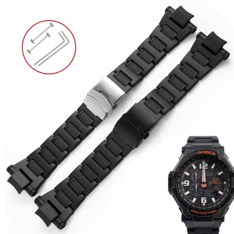 Черный Пластиковый Ремешок Из Нержавеющей Стали Для Casio G-shock Ga1000/gw4000