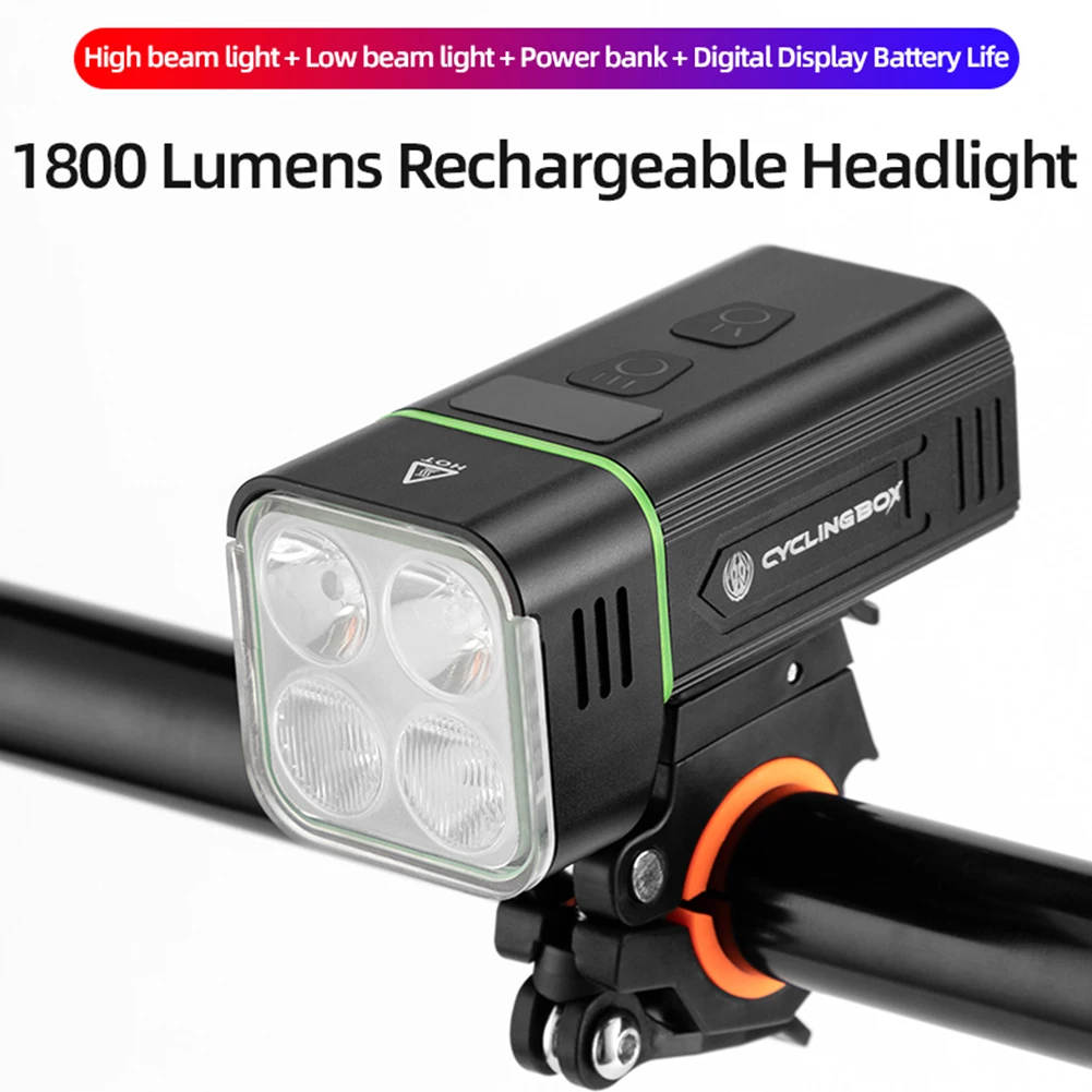 

Mountain Bike Headlights Aluminum IPX5 Waterproof Lighting Light Cycling Equipment Night Riding USB Charging Light