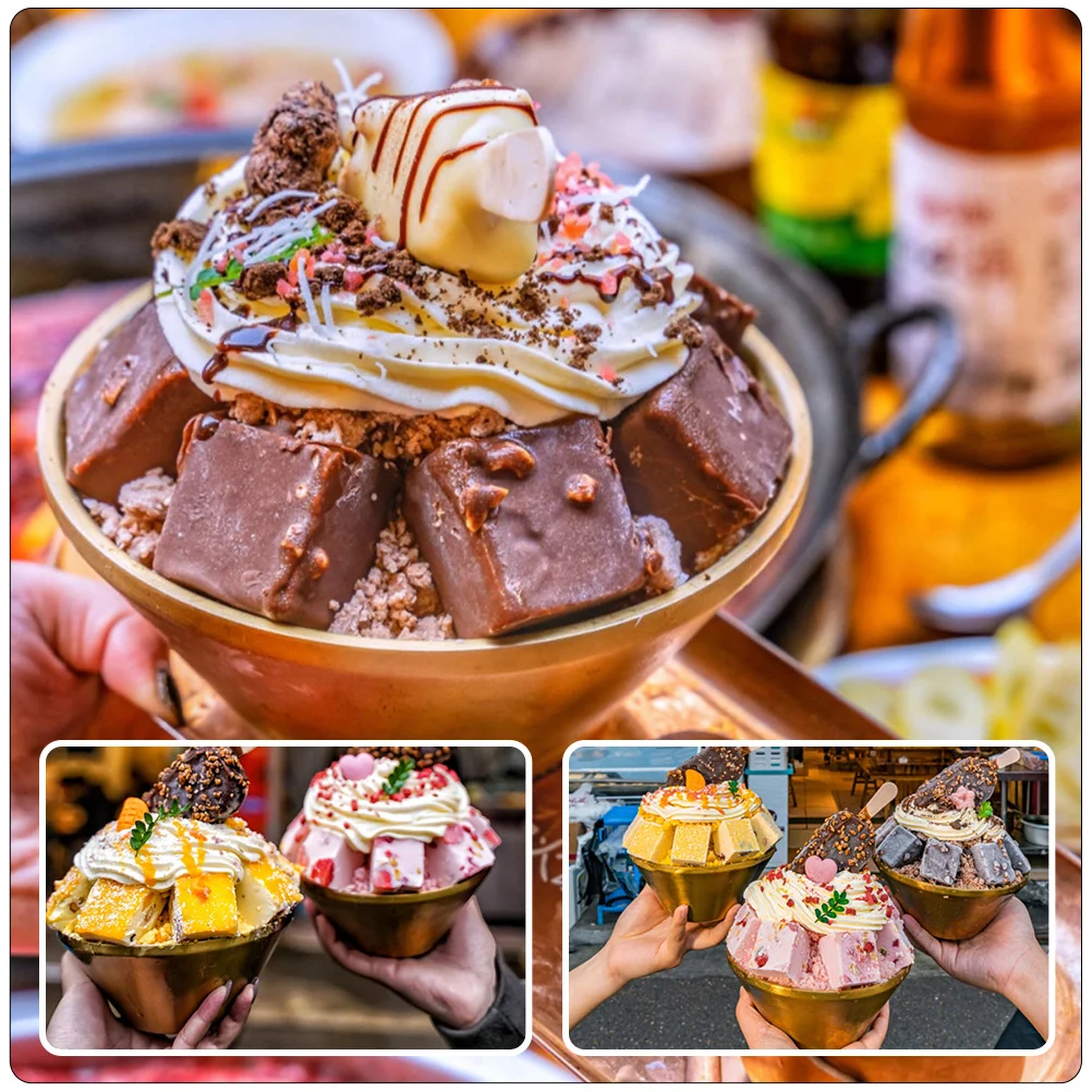 

Stainless Steel Bowl Soup Salad Ice Cream Holder Metal Dessert Bowls Ramen Child