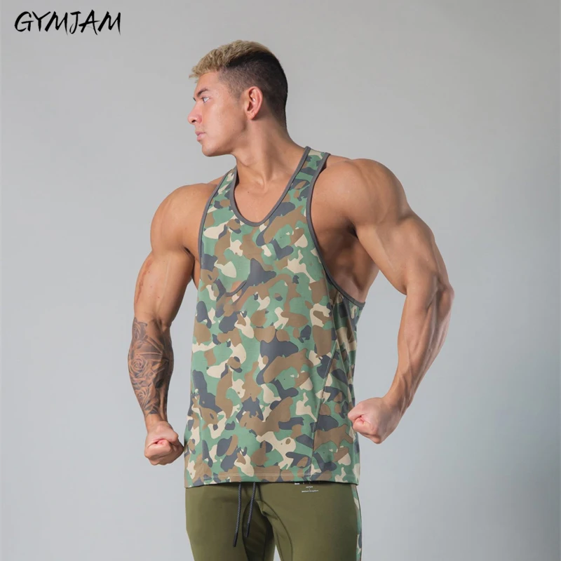 

Жилетка мужская камуфляжная, Модный Быстросохнущий топ для бега и упражнений на открытом воздухе, для спортзала, бодибилдинга, однотонная, ...