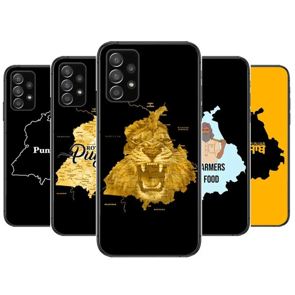 

Punjab Map Phone Case Hull For Samsung Galaxy A70 A50 A51 A71 A52 A40 A30 A31 A90 A20E 5G a20s Black Shell Art Cell Cove