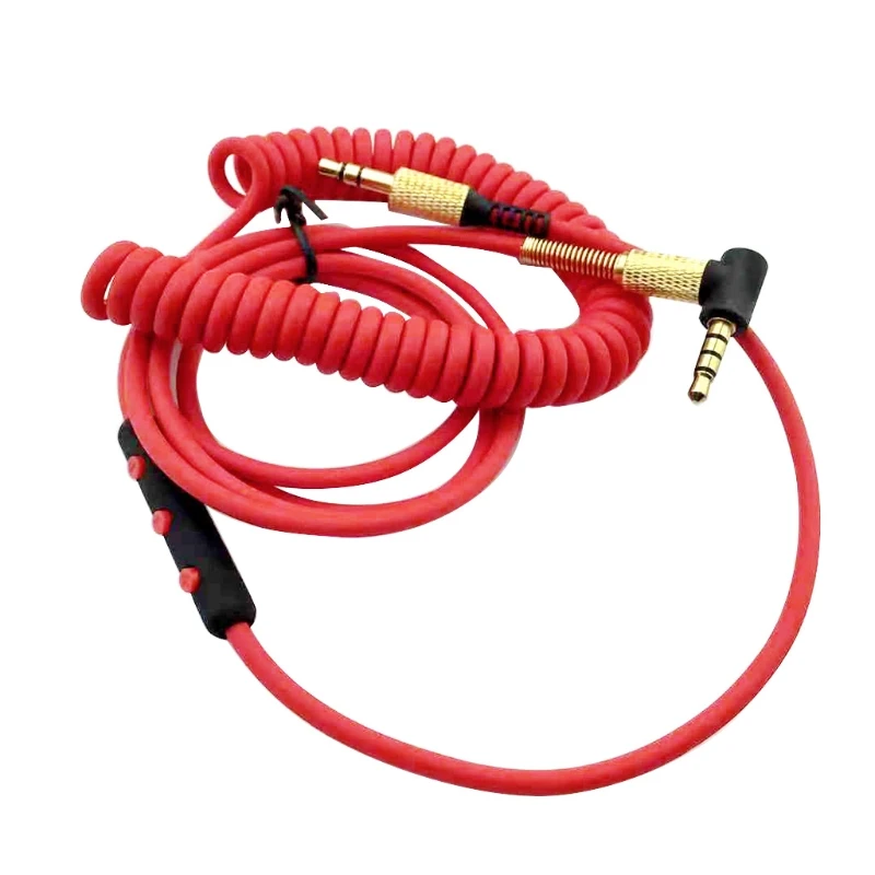 

Cord with Mic & Volume Control Remote Spring Audio Cable Cord Line for Marshall Major II 2 Monitor Bluetooth Headphone