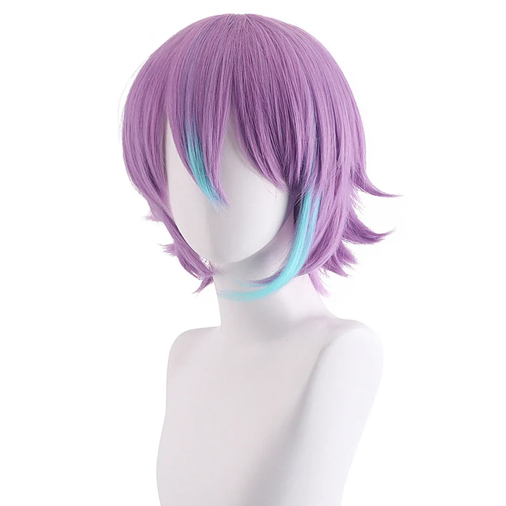 ЦВЕТНАЯ СЦЕНА RANYU SEKAI! Парик Kamishiro Rui синтетический короткий фиолетовый синий