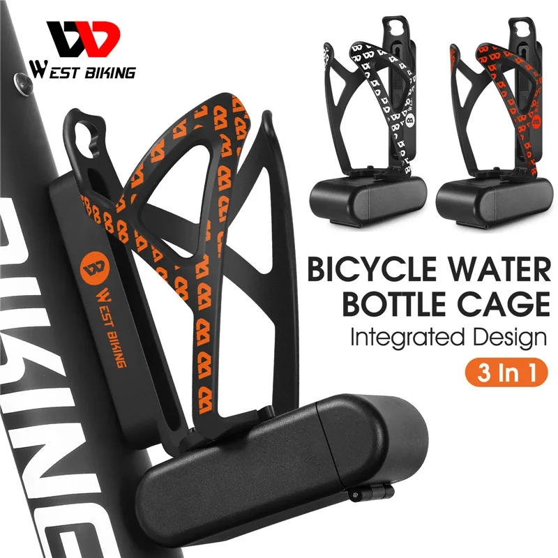 

3 in 1 Bike Water Bottle Cage With 2 Tire Levers Tool Box Multifunctional Cycling Bottles Holder MTB Road Bicycle Accessories