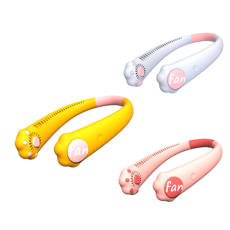 

Top Sale Sports Mini Neck Fan Leafless Fan 2000Mah Lasts 6H USB Charging Household Outdoor Lazy Portable Mute Neck Fan