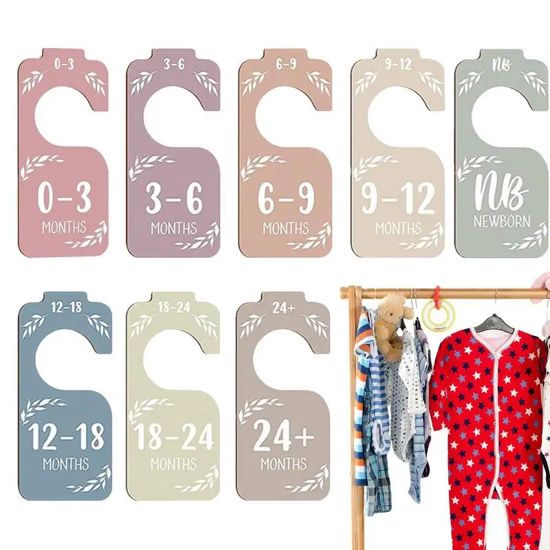 

Baby Closet Dividers Set Of 8 Wooden Double-Sided From Newborn To 24 Months For Bedroom Closet Wooden Clothes Organizers