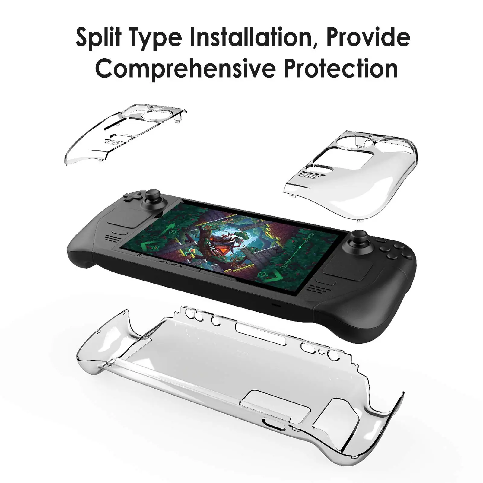 

ForSteam палуба хост прозрачный разделенный Кристалл Жесткий Поликарбонат чехол полное покрытие Защитный чехол Корпус Ударопрочный против ца...