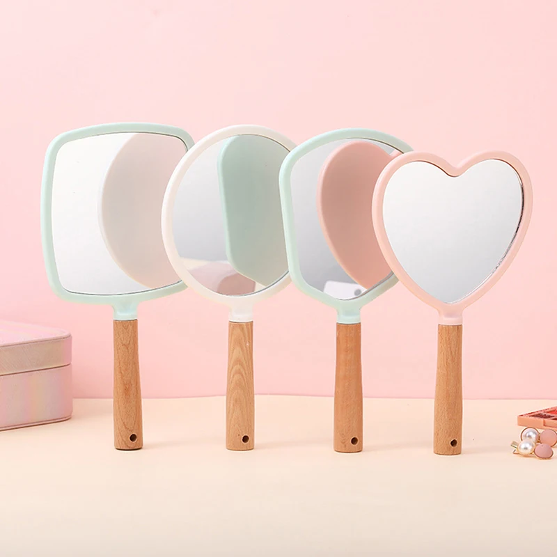 

1 шт., зеркало для макияжа с деревянной ручкой