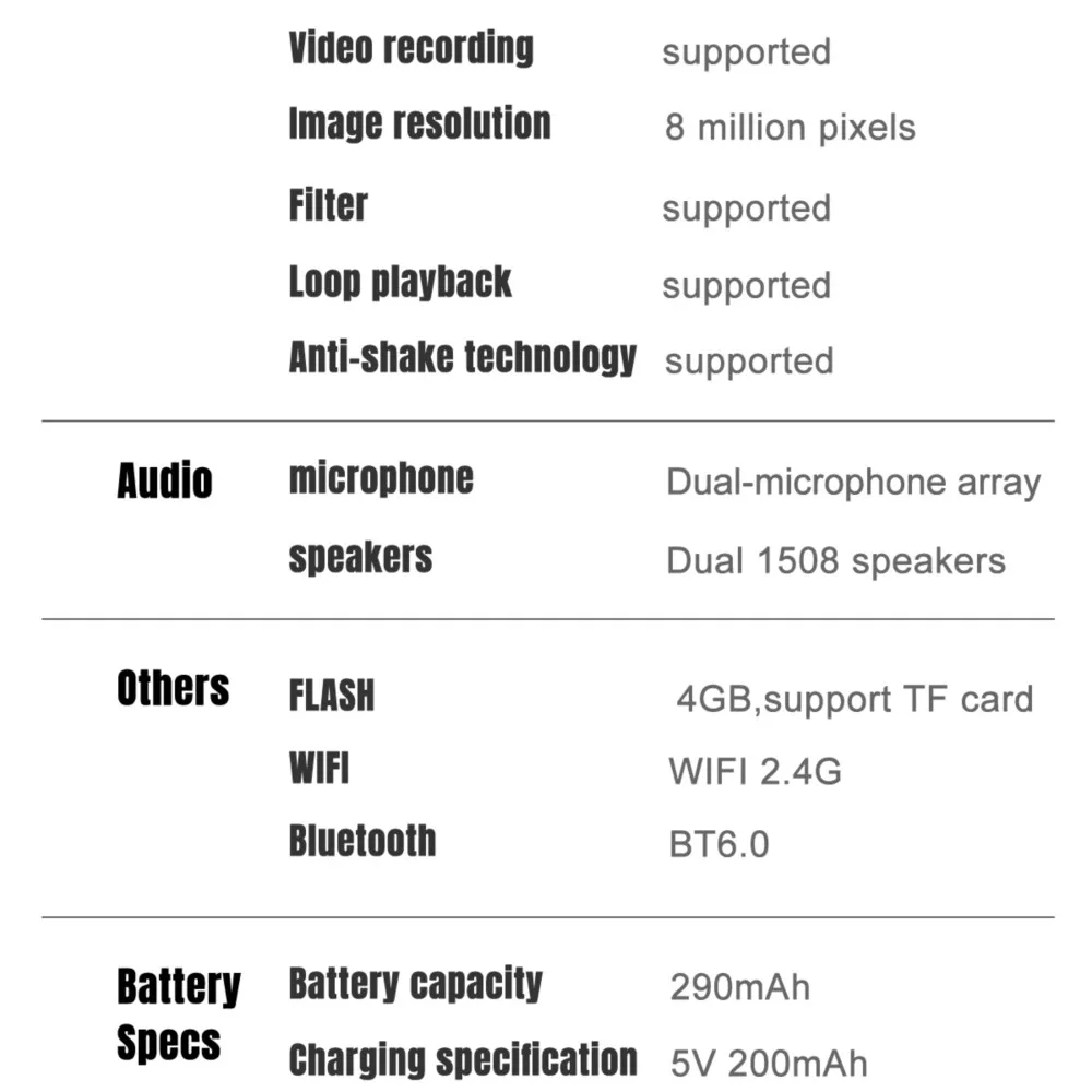 Новые умные очки с камерой 800W, водонепроницаемые по стандарту IPX4, Bluetooth 6.0, музыкальный плеер, магнитная зарядка, солнцезащитные очки (art.: 3920db7693286) - 3920db7693286
