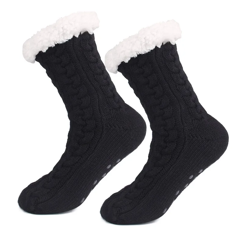 

Outdoor Women Socks Soft Thick Fleece Warm Anti-Slip Slipper Home Bed Floor Socks Winter Warm Soft Warm Female Socks est