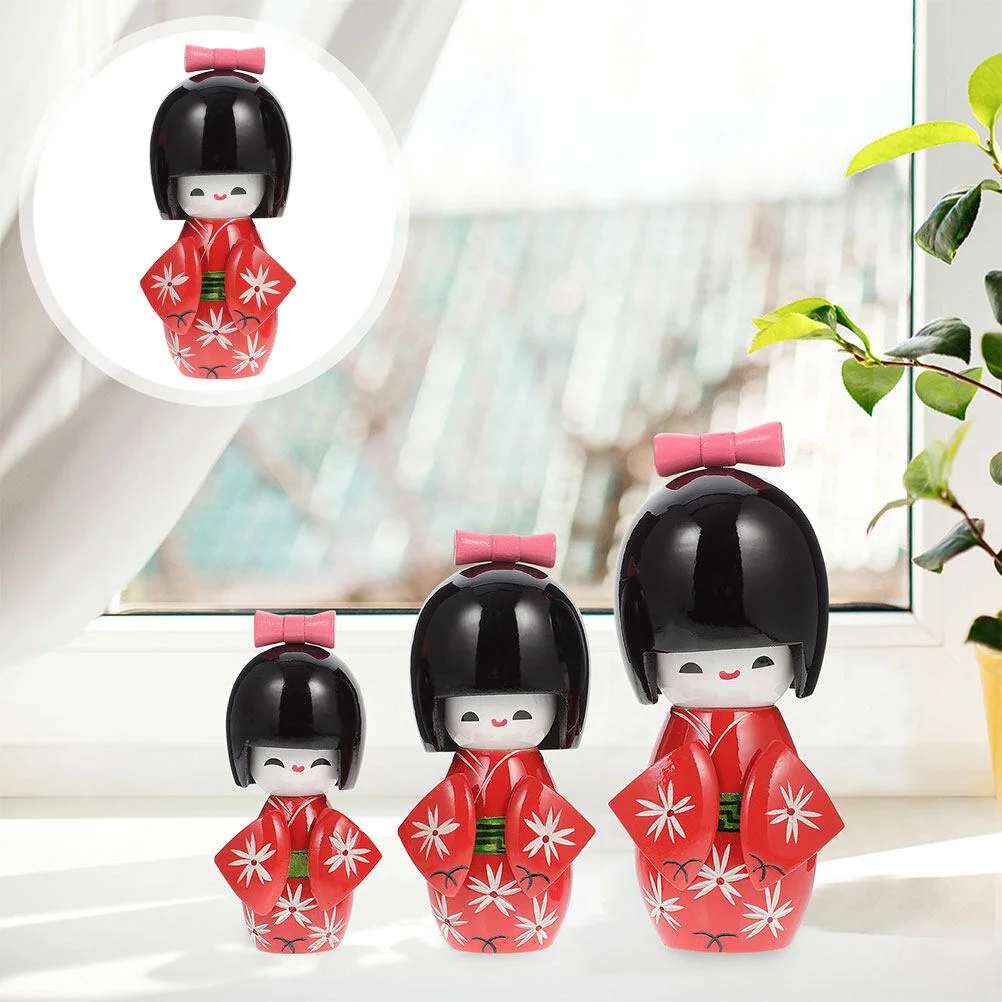 

Mini Shop Decor Home Crafts Traditional Wood Desktop Style Kimono Dolls New Year