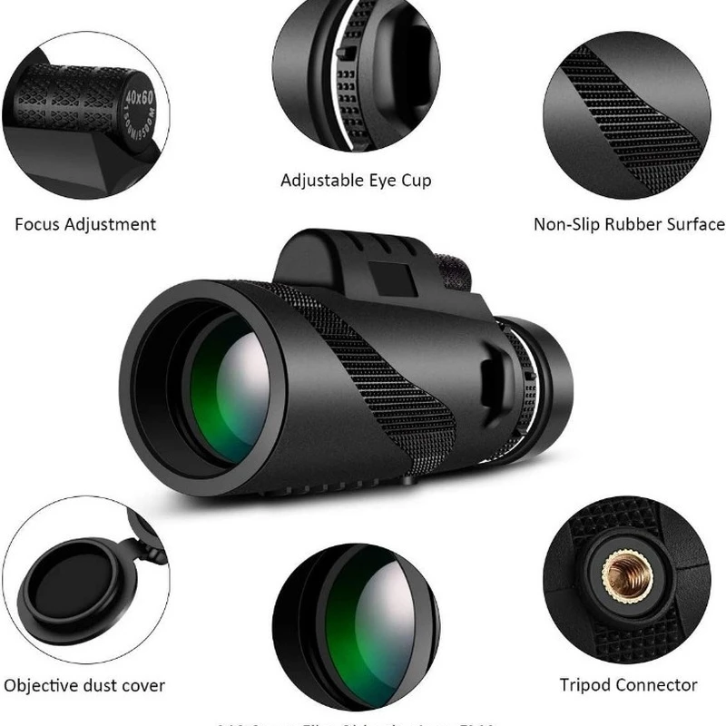 

80 X 100 Monoculars Compact Retractable Zoom Waterproof Professional HD with Tripod Phone Clip for Travel Vacation Camp