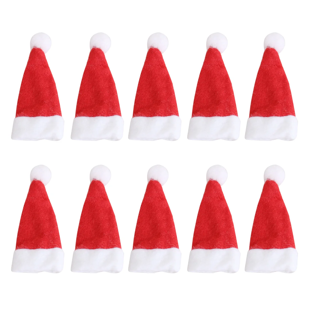 

10pcs Santa Hats Tiny Christmas Hats Lollipop Candy Hat DIY Santa Claus Hat Cup Bottles Cover for Crafts Home Christmas