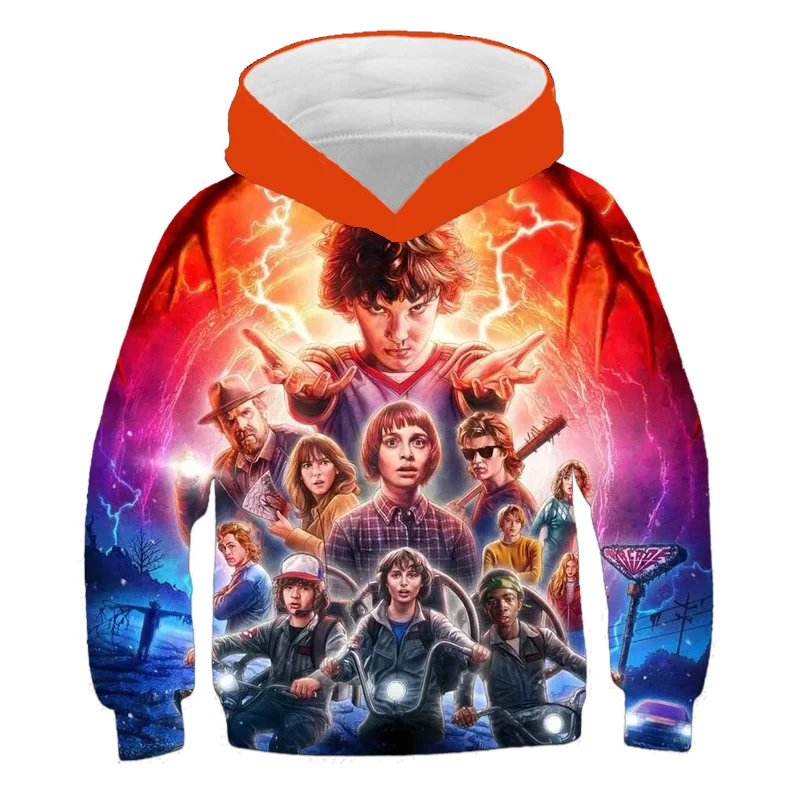 

Cartoon Animation Children's Sports Sweater 3D Printing Fashion Baby Clothes Strange Story Boys And Girls Universal Hoodie