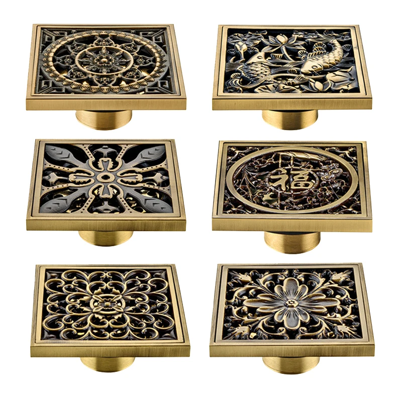 

Античный Слив для пола глубокое уплотнение для воды квадратное зеленое бронзовое сливное отверстие для пола дезодорант и антиблокировка д...