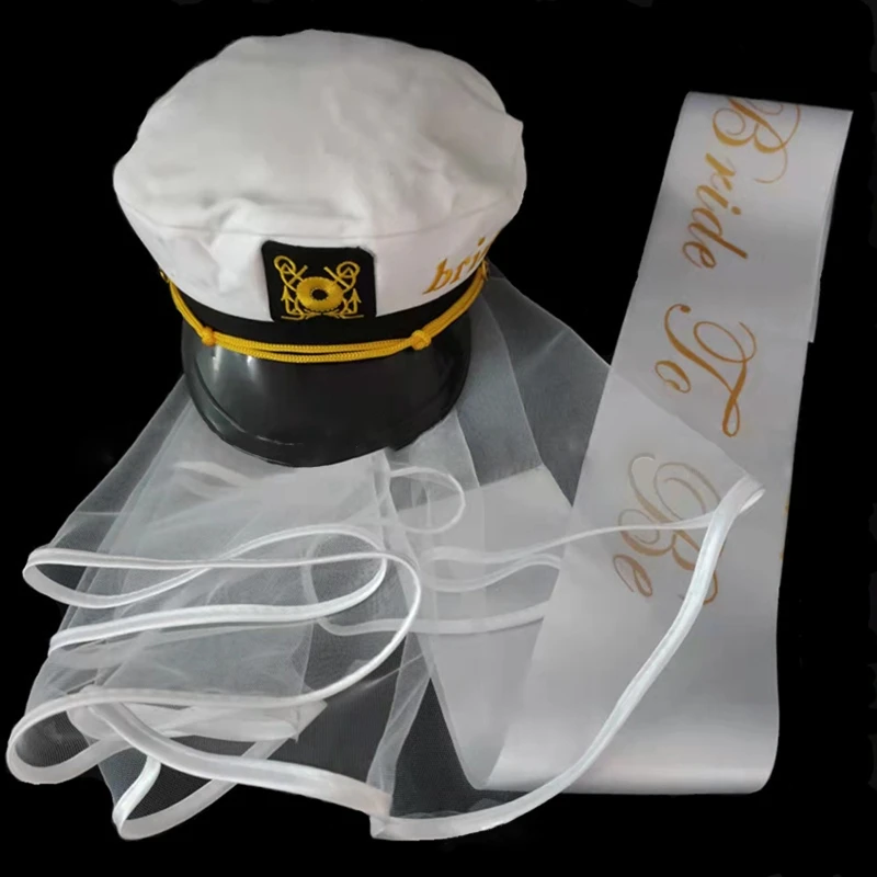 

Captain Hat Costume Navy Marine Admiral Hat with Veil for Costume Accessory Bridal Wedding Party Decoration