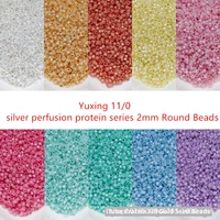 2mm yuxing round beads 110 miyuki glass rice beads filled with silver and gold protein series diy glass beads