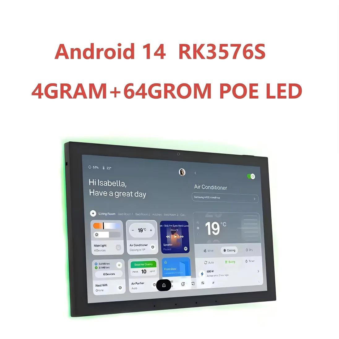 15,6-дюймовый сенсорный контроллер умного дома Android 14